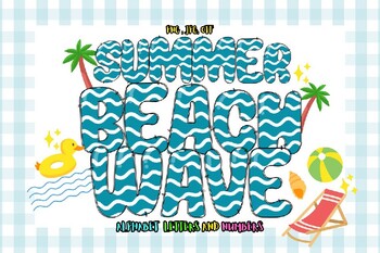 Preview of Wave summer font, summer alphabet Png, beach letters, Summer Alphabet