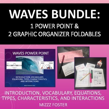 Preview of Waves Bundle: 1 PowerPoint & 2 Graphic Organizer Notes for Interactive Notebook