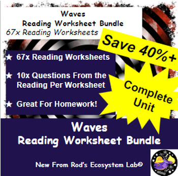 Preview of Waves Complete Unit Reading Worksheet Bundle **Editable**