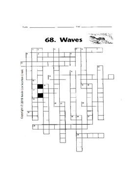 Waves Crossword Puzzle by Scorton Creek Publishing Kevin Cox TpT