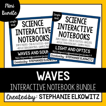 Preview of Waves Interactive Notebook Mini Bundle | Editable Notes