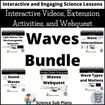 Preview of Waves - Interactive videos, Extension Activities, and Webquest