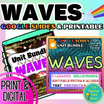 Preview of Light and Sound Waves Unit Bundle- Science Printable and Google Slides Plan