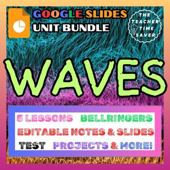 Preview of Light & Sound Waves Unit Bundle- Printable & Google Slides Notes Lessons Test