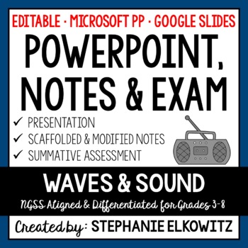 Preview of Waves and Sound PowerPoint, Notes & Exam - Google Slides