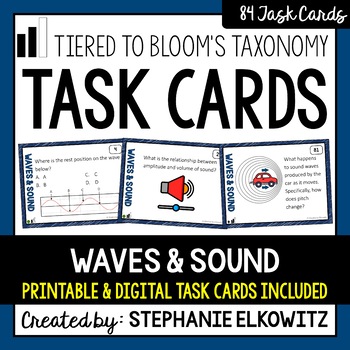 Preview of Waves and Sound Task Cards | Printable & Digital