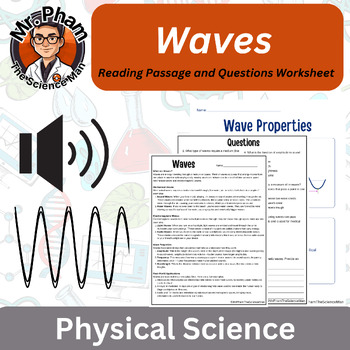 Preview of Waves Reading Passage and Questions Worksheet