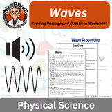 Waves Reading Passage and Questions Worksheet