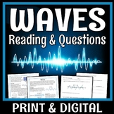Waves Reading Passage with Worksheet NGSS MS-PS4-1 MS-PS4-2