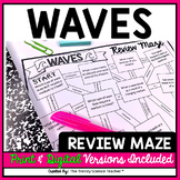 Waves Review Maze Worksheet [Print & Digital for Distance 