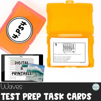 Preview of Waves Science Test Prep Task Cards 4.PS4 - TNReady