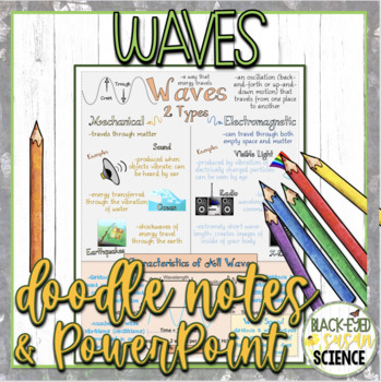 Preview of Waves Doodle Notes & Quiz + Power Point