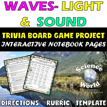 Preview of Waves Trivia Board Game Project | Physical Science Notebook | Middle School
