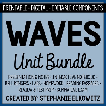 Preview of Waves Unit Bundle | Printable, Digital & Editable Components