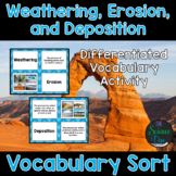 Weathering, Erosion, and Deposition Vocabulary Sort