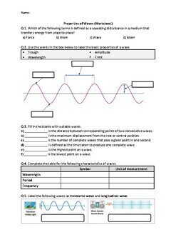 16+ Lovely Physical Science Waves Worksheet