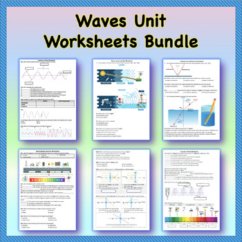Preview of Waves Unit - Worksheets Bundle | Printable and Distance Learning