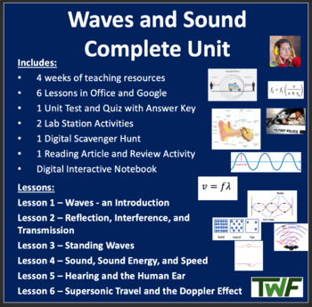 Preview of Waves and Sound Complete Unit - Lessons, Activities, & Assessments