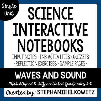 Preview of Waves and Sound Interactive Notebook Unit | Editable Notes