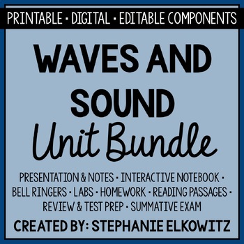 Preview of Waves and Sound Unit Bundle | Printable, Digital & Editable Components
