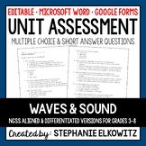Waves and Sound Unit Exam | Editable | Printable | Google Forms