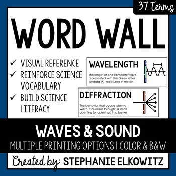 Preview of Waves and Sound Word Wall | Science Vocabulary