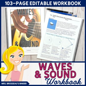 Preview of Waves and Sound Workbook  | Whole Unit, Lessons, Mechanical Waves, Physics Notes