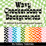 Wavy Checkerboard Pattern | 70's Aesthetic Vibe | Backgrou