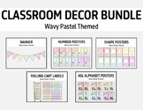 Preview of Wavy Pastel Themed Classroom Decor
