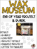 Wax Museum ~ End of Year Project ~ Editable Google Drive