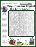 Ways Humans Impact the Environment Word Search Puzzle