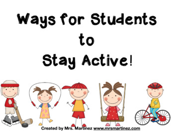 Preview of Ways for Students to Stay Active!
