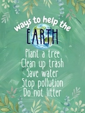 Ways to Help Earth Poster---PDF, PNG, JPG