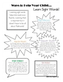 Ways to Help Your Child Learn Sight Words Parent Handout