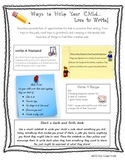 Ways to Help Your Child Love to Write Parent Handout