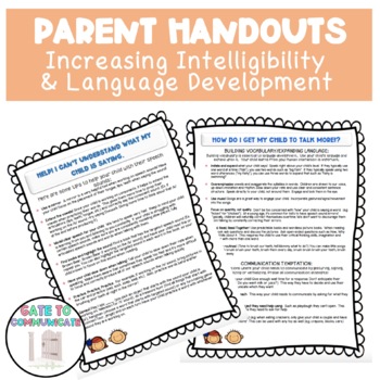 Preview of Parent Handouts (2) - Increasing Intelligibility and Language Development