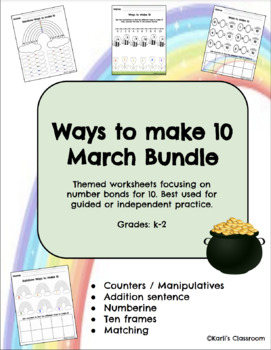 Preview of Ways to Make 10 - March Math Bundle