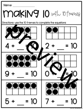 Ways to Make 10 Math Worksheets NO PREP by Megs Teacher Life | TpT