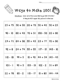 Ways to Make 100!  Number Sense Activity/Worksheet