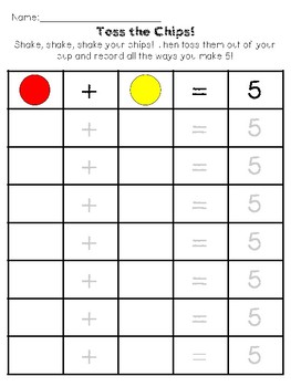 Ways to Make 5: Decomposing 5 Game & Worksheets by Tender Loving