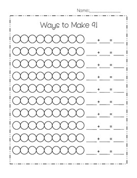 Ways to Make 6, 7, 8, 9, 10 by AllThingsAli | Teachers Pay Teachers