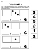 Ways to Make 6, 8 and 10  with missing addends