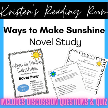 Preview of Ways to Make Sunshine Book Study *Discussion Questions, Vocabulary, and Quiz