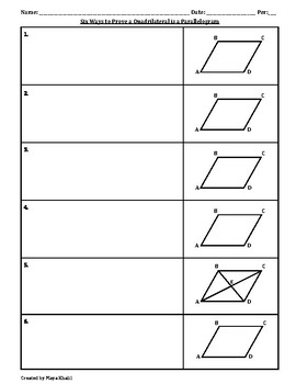 parallelogram quadrilateral teaching