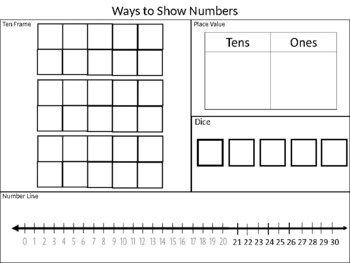 Ways to Show Numbers to 30 Kindergarten and First Grade by Chasity Rodgers