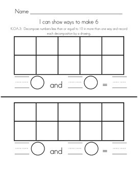 Ways to make numbers 6-9 by Julie Keohohou | Teachers Pay Teachers