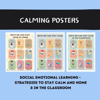 Preview of Calm Posters for Autism, Anxiety ADHD - Emotional Support - Classroom manage