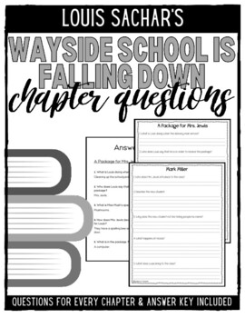 Wayside School is Falling Down Chapter Questions by Katie is a Teacher