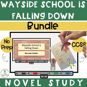Preview of Wayside School is Falling Down Novel Study PP & Coloring Sheet Bundle Reading