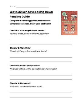 Preview of Wayside School is Falling Down Reading Guide